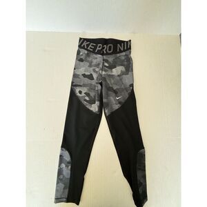 Nike Pro Black and Gray Camo Leggings